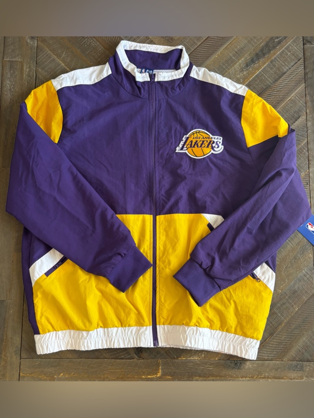 Ultra Game Los Angeles Lakers NBA Basketball Jacket Purple Yellow White XL